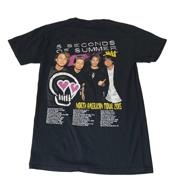 5SOS Band‎ Concert Tour T Shirt North American Tour 2015 Size XS or S - Picture 5 of 5